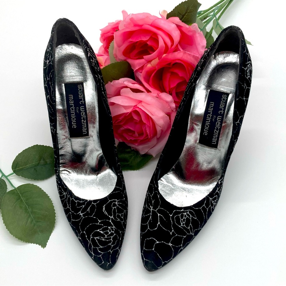 Stuart Weitzman Black Velvet Heels